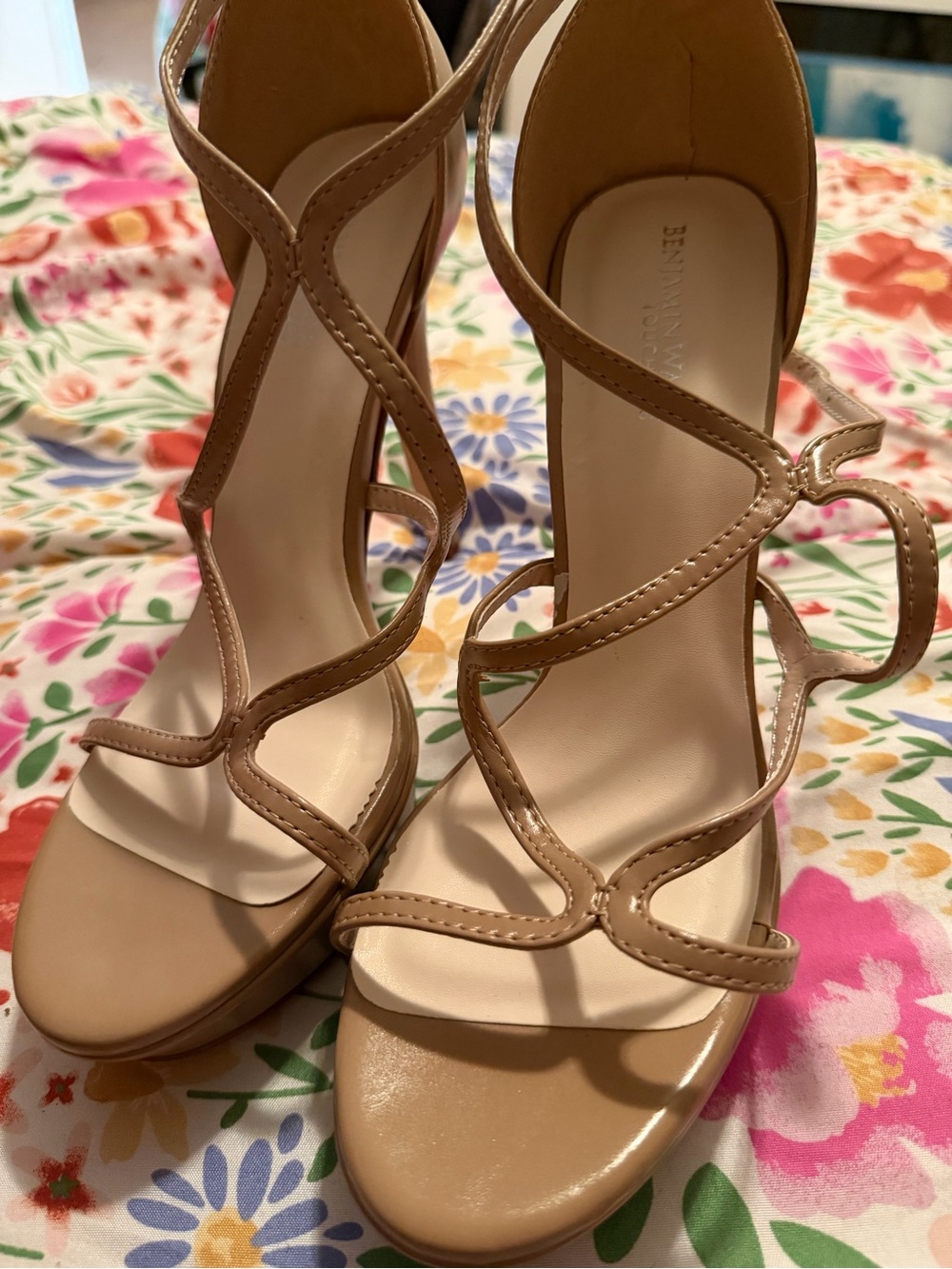 Benjamin Walk Nude Beige Strappy High Heel Sandals